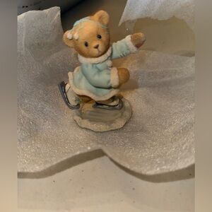 Cherished Teddies “Shannon” Ice Skating Bear in Blue and Cream